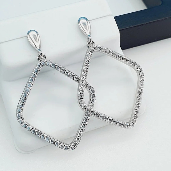 "925 Sterling Silver Cubic Zirconia Earrings, UU1P6A6115 - Picture 2 of 9